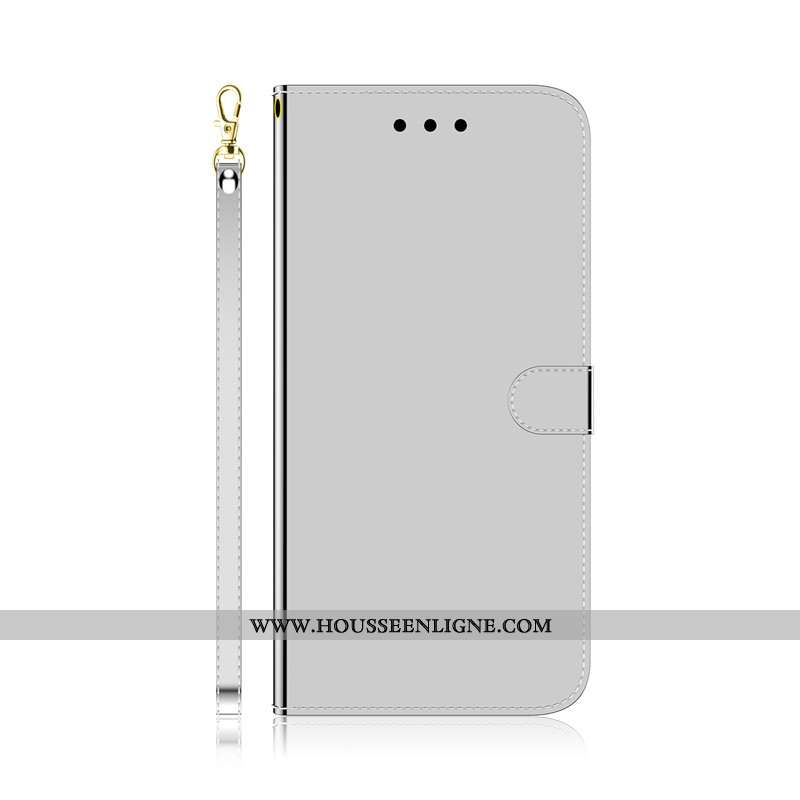 Étui Huawei Y6 2020 Fluide Doux Cuir Rose Coloré Téléphone Portable Miroir