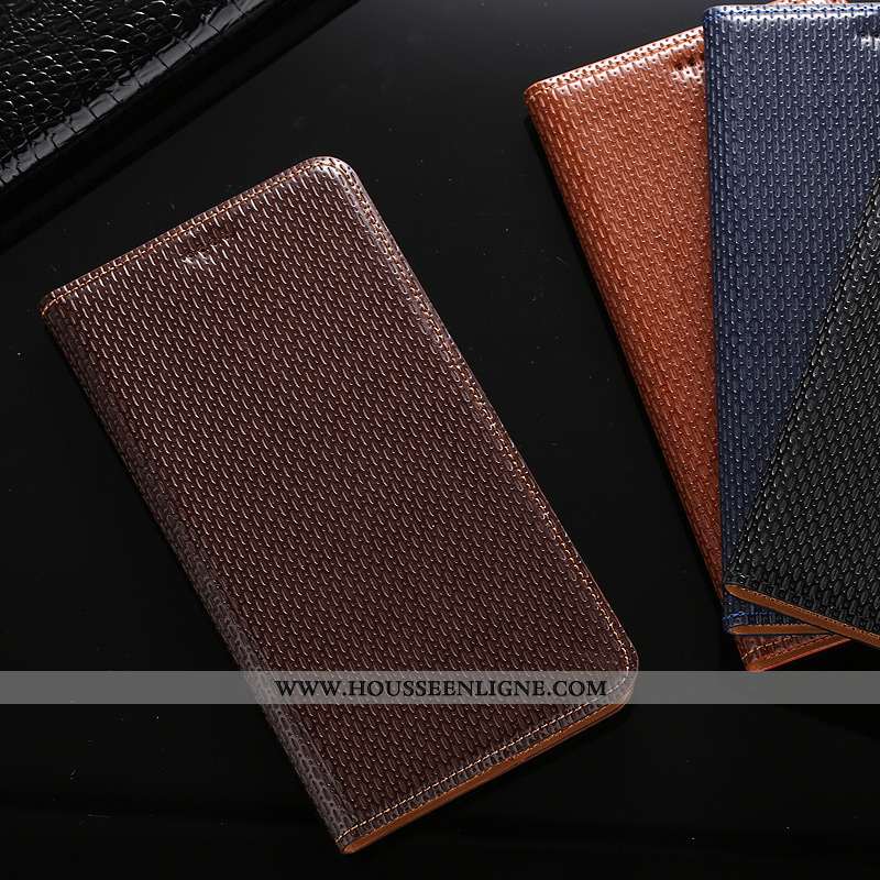 Étui Huawei Y6 2020 Modèle Fleurie Protection Incassable Cuir Véritable Cuir Tout Compris Marron
