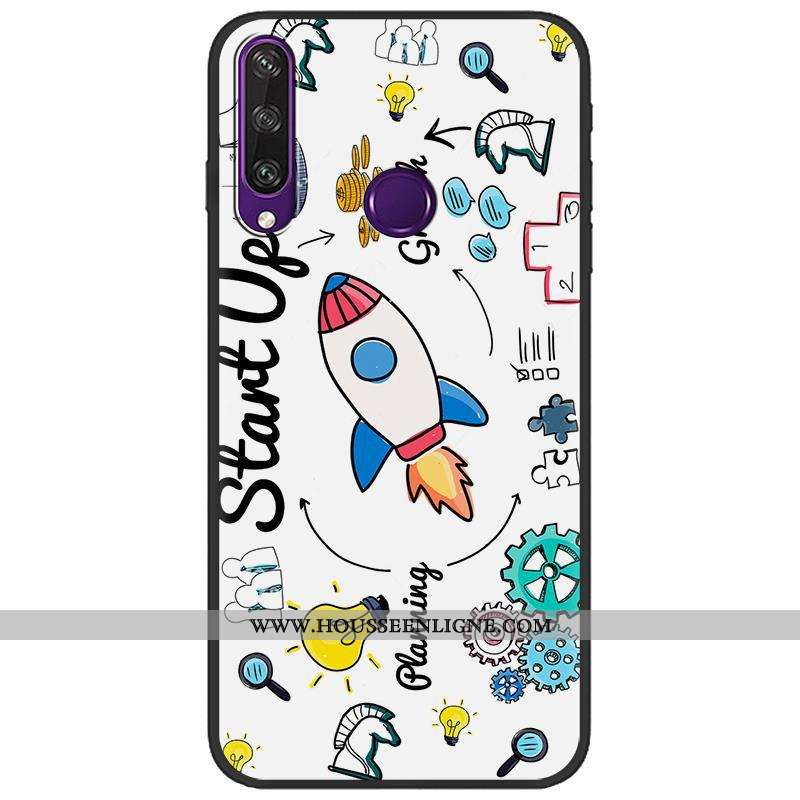 Étui Huawei Y6p Créatif Dessin Animé Peinture Vert Coque Délavé En Daim Verte