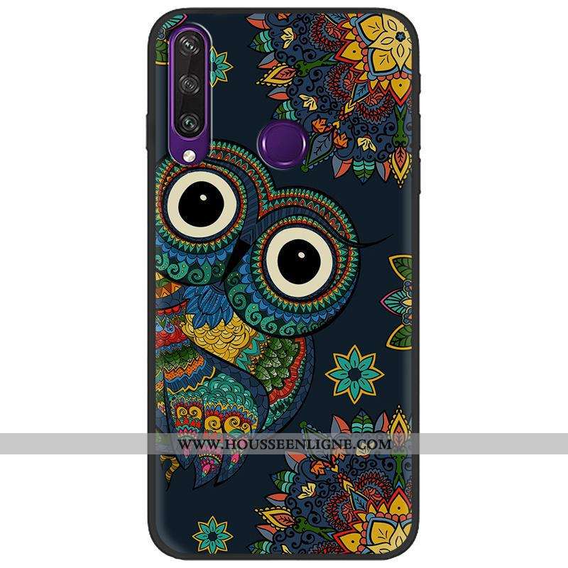Étui Huawei Y6p Créatif Dessin Animé Peinture Vert Coque Délavé En Daim Verte