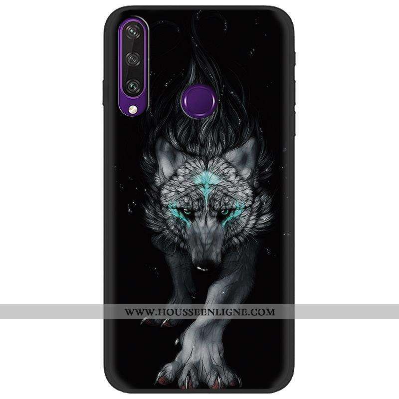 Étui Huawei Y6p Créatif Dessin Animé Peinture Vert Coque Délavé En Daim Verte