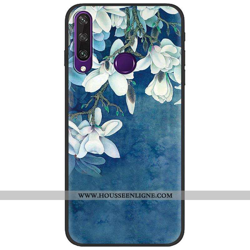 Étui Huawei Y6p Créatif Dessin Animé Peinture Vert Coque Délavé En Daim Verte