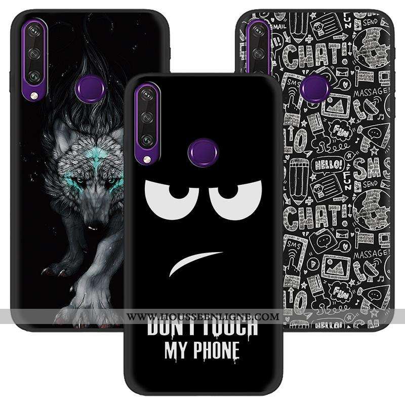 Étui Huawei Y6p Créatif Dessin Animé Peinture Vert Coque Délavé En Daim Verte