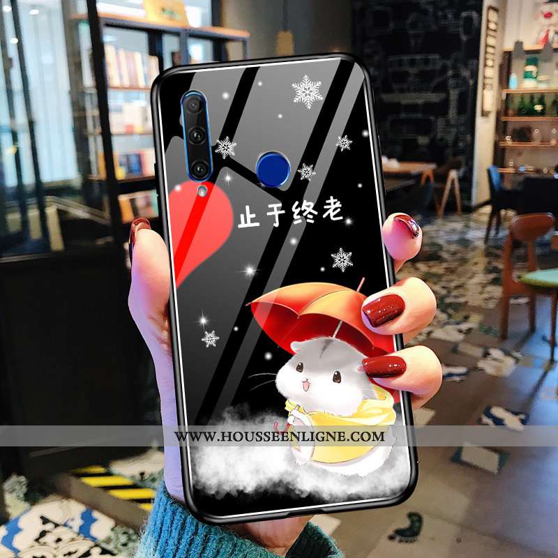 Étui Huawei Y6p Créatif Mode Délavé En Daim Net Rouge Personnalité Nouveau Coque Noir