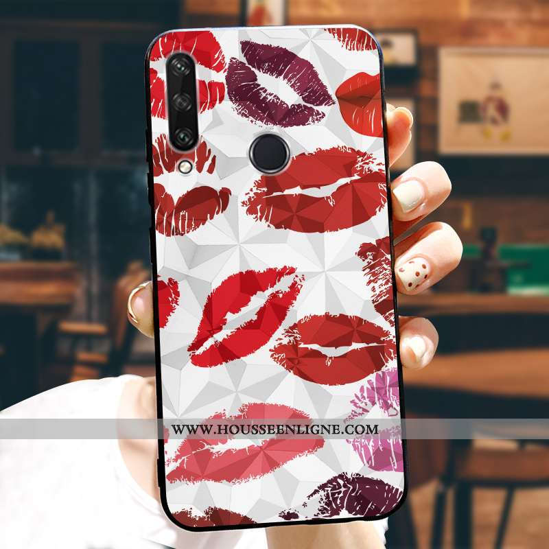 Étui Huawei Y6p Dessin Animé Tendance Protection Personnalisé Silicone Rouge