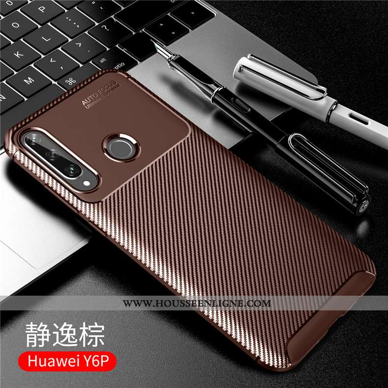 Étui Huawei Y6p Fluide Doux Silicone Protection Tendance Nouveau Tout Compris Refroidissement Marron