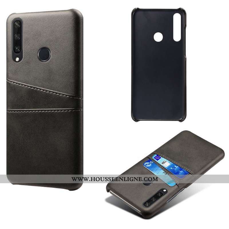 Étui Huawei Y6p Légère Cuir Téléphone Portable Coque Noir Carte