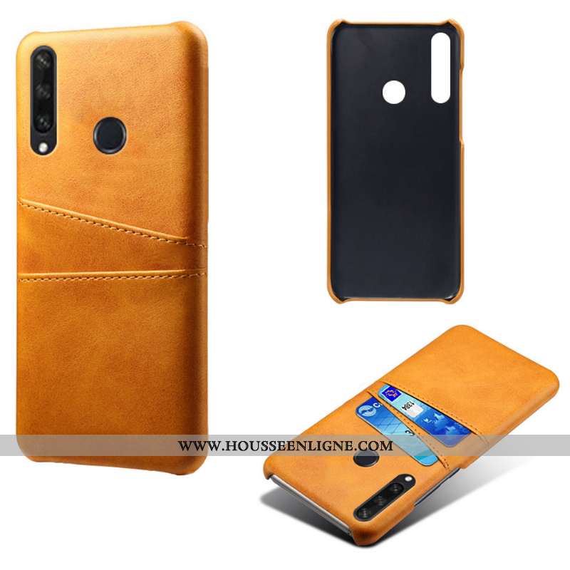 Étui Huawei Y6p Légère Cuir Téléphone Portable Coque Noir Carte
