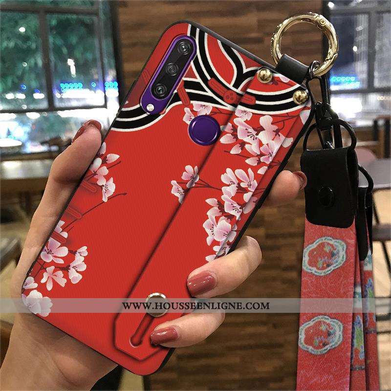 Étui Huawei Y6p Tendance Créatif Style Chinois Coque Vintage Téléphone Portable Support Bleu
