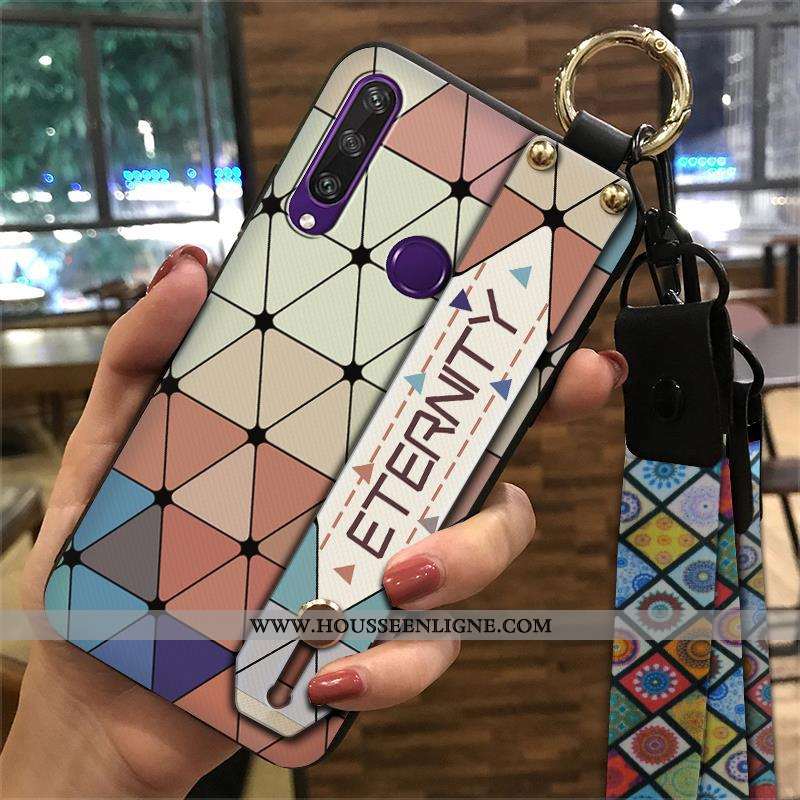 Étui Huawei Y6p Tendance Créatif Style Chinois Coque Vintage Téléphone Portable Support Bleu