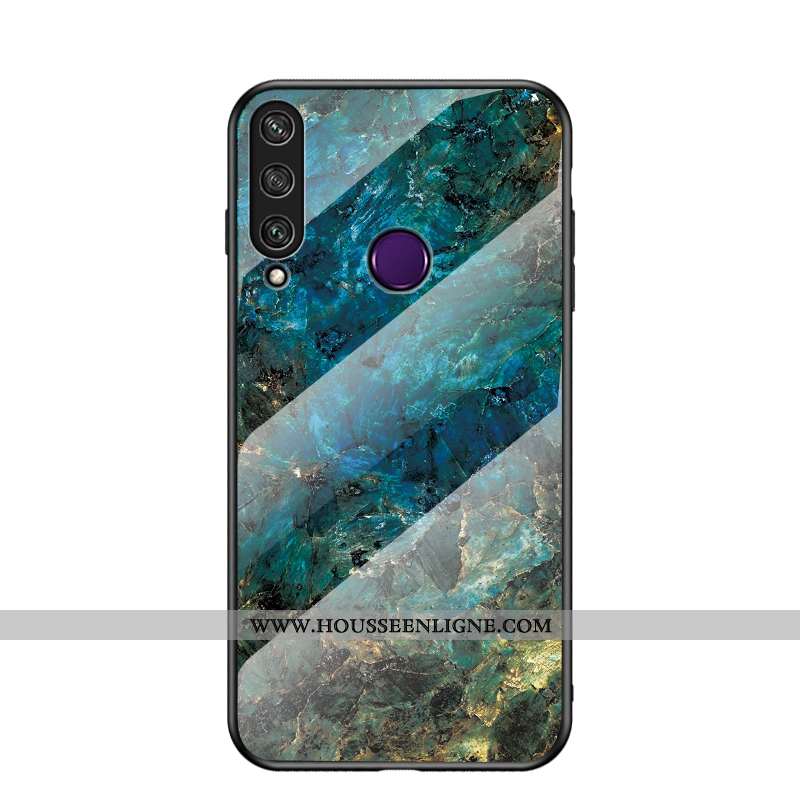 Étui Huawei Y6p Verre Tendance Mode Téléphone Portable Nouveau Silicone Peinture Verte