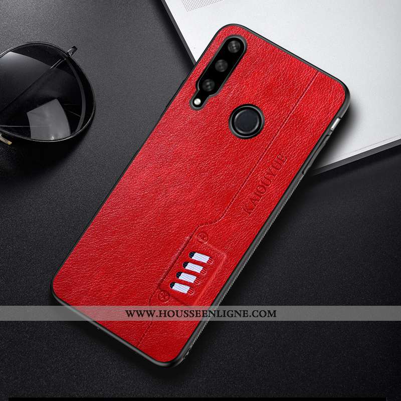 Étui Huawei Y6p Vintage Tendance Mode Simple Coque Net Rouge Téléphone Portable Verte