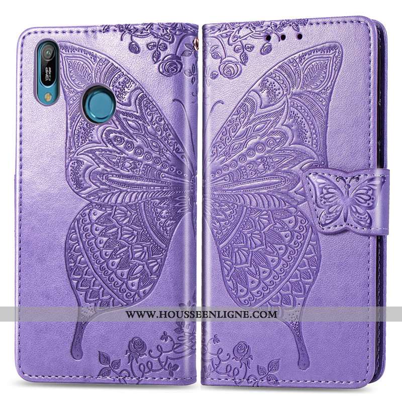 Étui Huawei Y6s Cuir Protection Rose Fleur 2020 Housse Ornements Suspendus