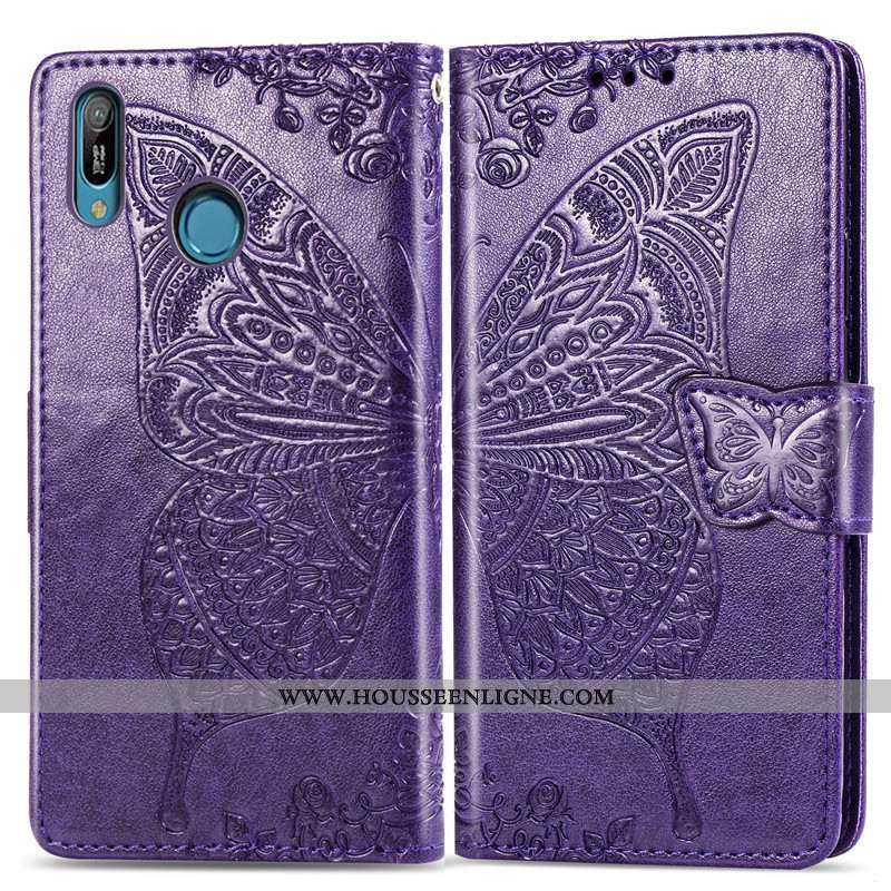 Étui Huawei Y6s Cuir Protection Rose Fleur 2020 Housse Ornements Suspendus