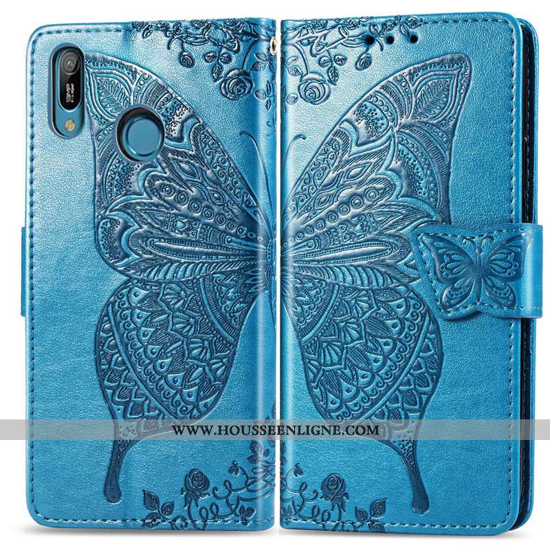 Étui Huawei Y6s Cuir Protection Rose Fleur 2020 Housse Ornements Suspendus