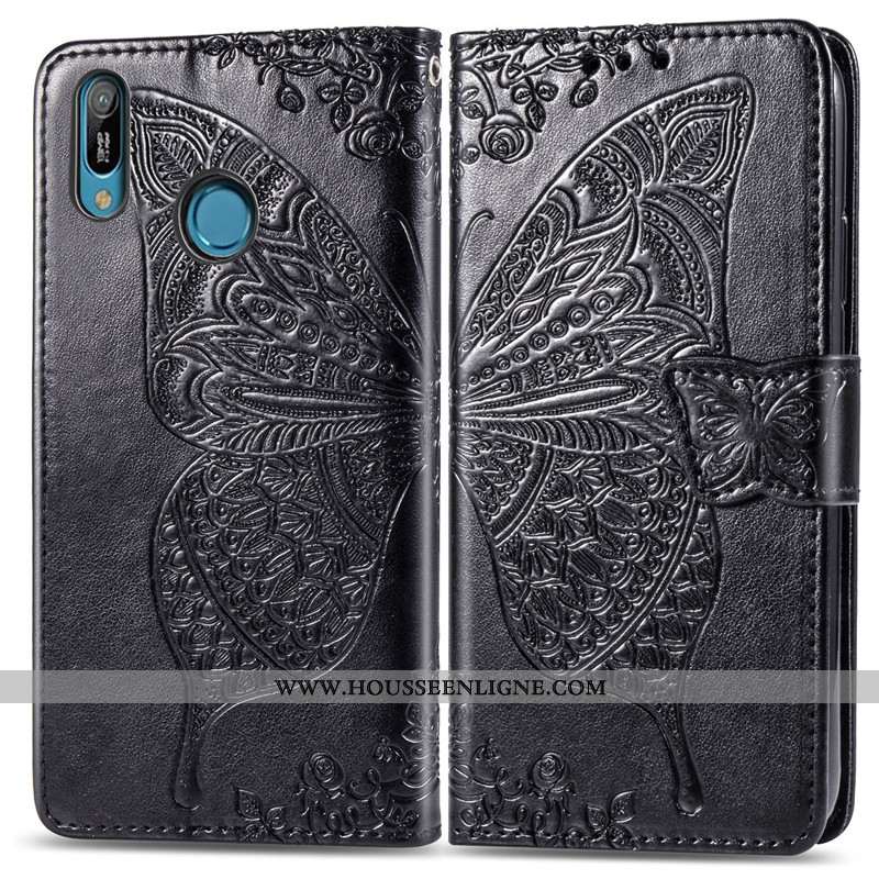 Étui Huawei Y6s Cuir Protection Rose Fleur 2020 Housse Ornements Suspendus