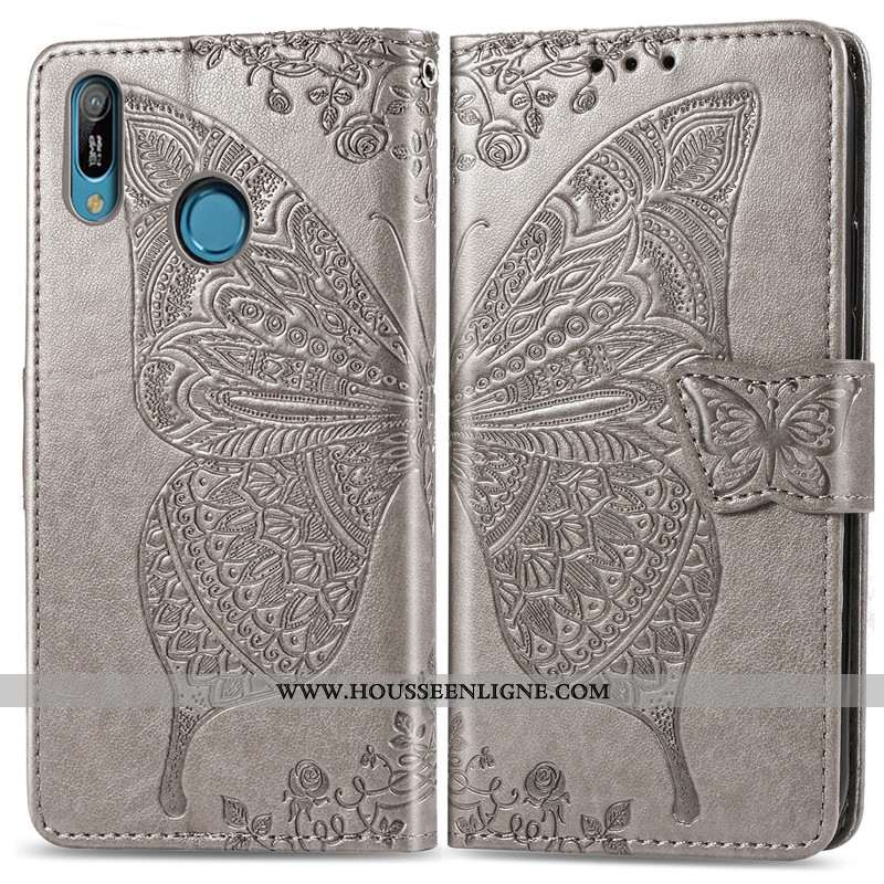 Étui Huawei Y6s Cuir Protection Rose Fleur 2020 Housse Ornements Suspendus