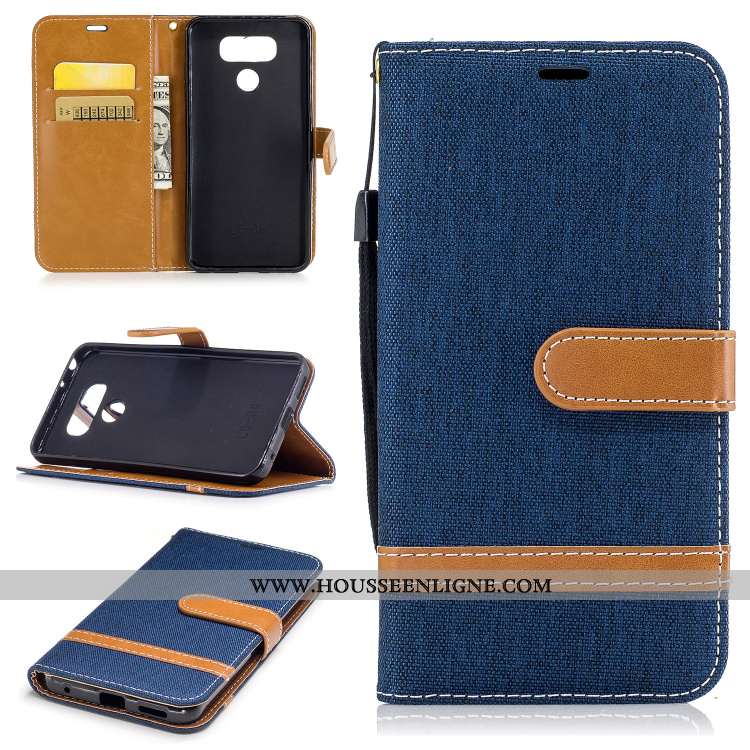 Étui Lg G6 Cuir Modèle Fleurie Silicone Housse Violet Carte