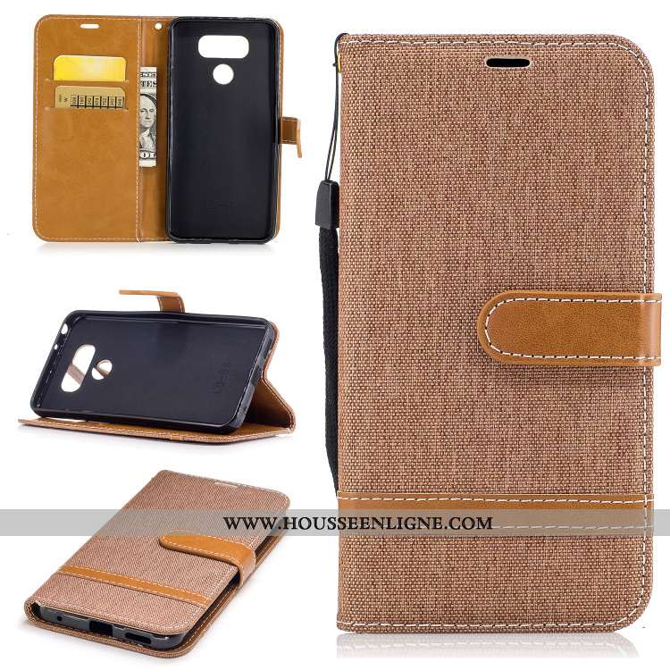 Étui Lg G6 Cuir Modèle Fleurie Silicone Housse Violet Carte