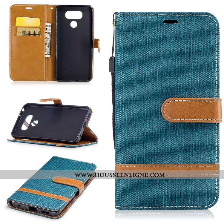 Étui Lg G6 Cuir Modèle Fleurie Silicone Housse Violet Carte