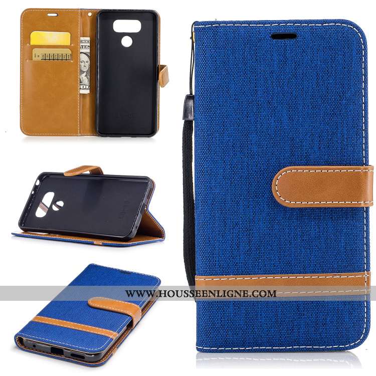 Étui Lg G6 Cuir Modèle Fleurie Silicone Housse Violet Carte