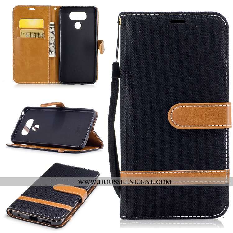 Étui Lg G6 Cuir Modèle Fleurie Silicone Housse Violet Carte