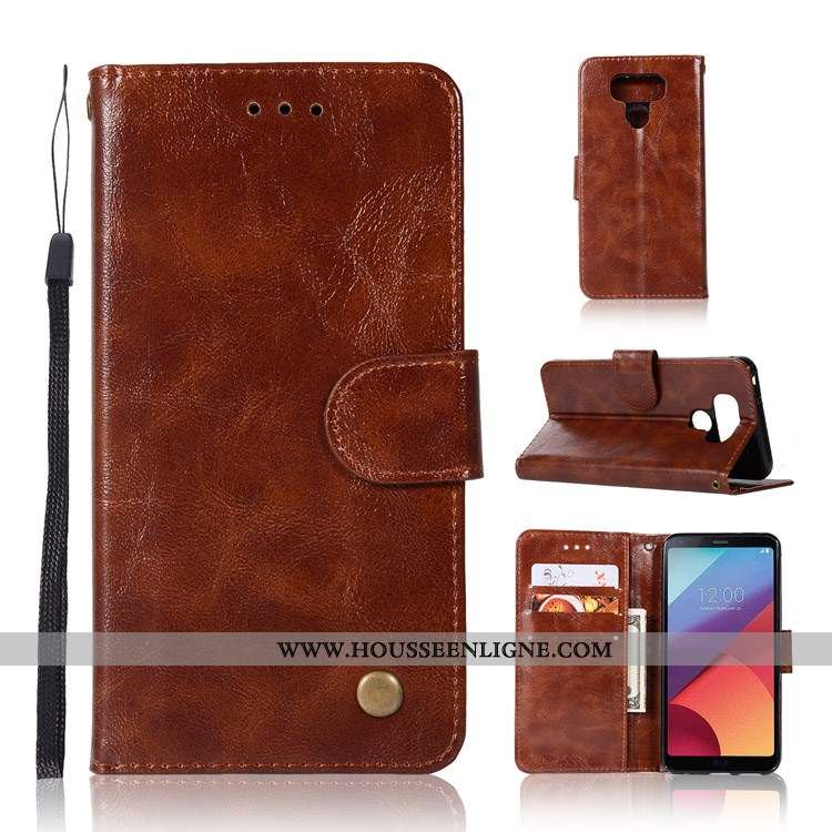 Étui Lg G6 Cuir Protection Coque Gris Clamshell Téléphone Portable