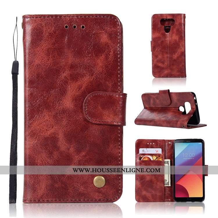 Étui Lg G6 Cuir Protection Coque Gris Clamshell Téléphone Portable
