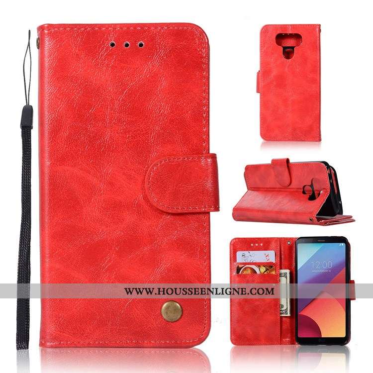 Étui Lg G6 Cuir Protection Coque Gris Clamshell Téléphone Portable