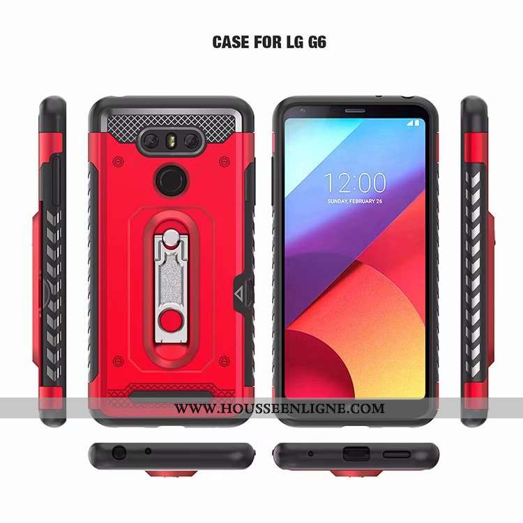 Étui Lg G6 Tendance Carte Simple Support Rose Coque