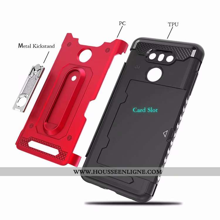Étui Lg G6 Tendance Carte Simple Support Rose Coque