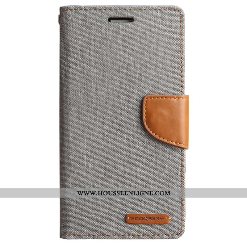 Étui Lg G7 Thinq Cuir Fluide Doux Coque Tout Compris Clamshell Incassable Gris