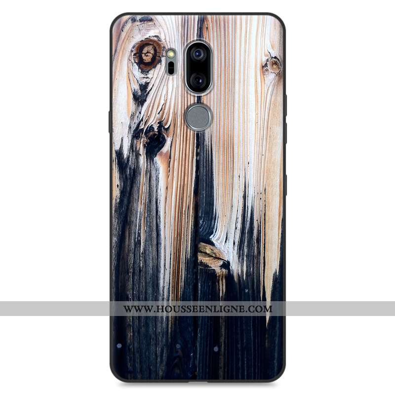 Étui Lg G7 Thinq Fluide Doux Silicone Téléphone Portable Kaki Tout Compris Modèle Fleurie En Bois Kh