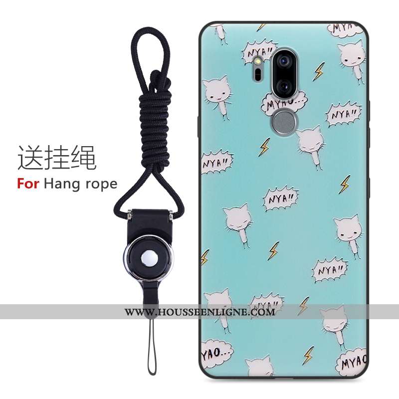 Étui Lg G7 Thinq Gaufrage Dessin Animé Bleu Tout Compris Créatif Protection Téléphone Portable
