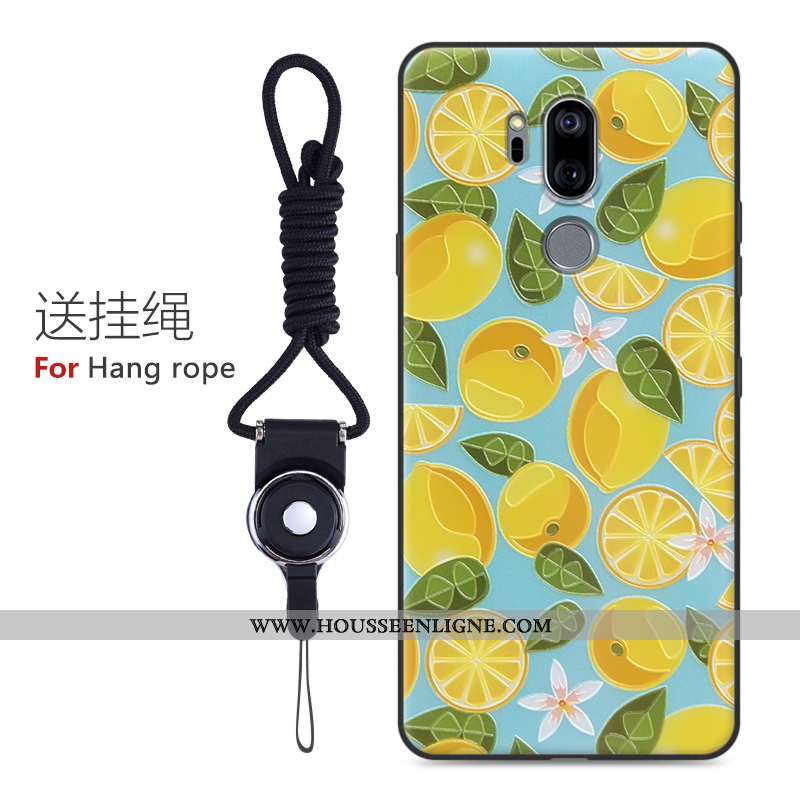 Étui Lg G7 Thinq Gaufrage Dessin Animé Bleu Tout Compris Créatif Protection Téléphone Portable