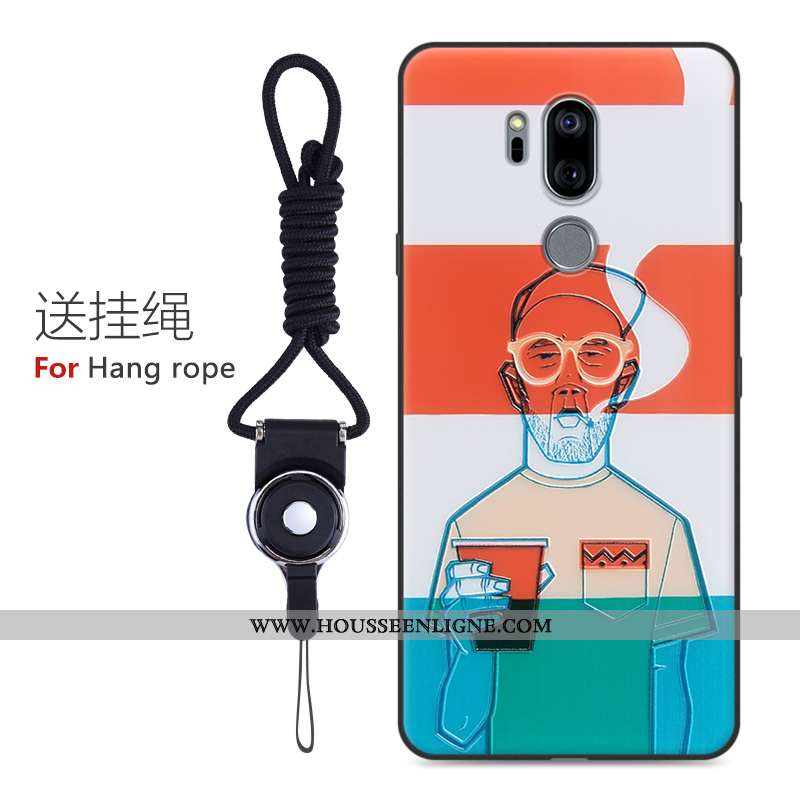 Étui Lg G7 Thinq Gaufrage Dessin Animé Bleu Tout Compris Créatif Protection Téléphone Portable