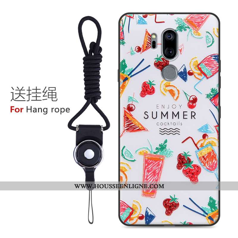 Étui Lg G7 Thinq Gaufrage Dessin Animé Bleu Tout Compris Créatif Protection Téléphone Portable