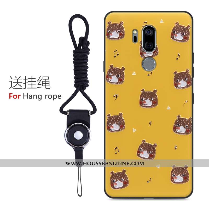 Étui Lg G7 Thinq Gaufrage Dessin Animé Bleu Tout Compris Créatif Protection Téléphone Portable