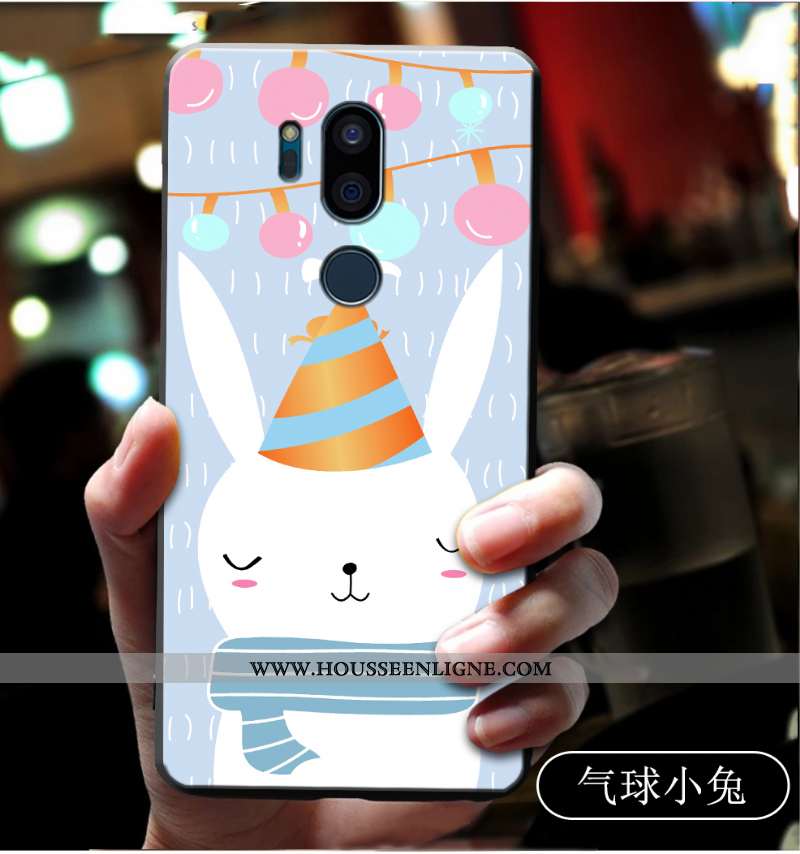 Étui Lg G7 Thinq Protection Dessin Animé Charmant Tout Compris Incassable Coque Silicone Bleu