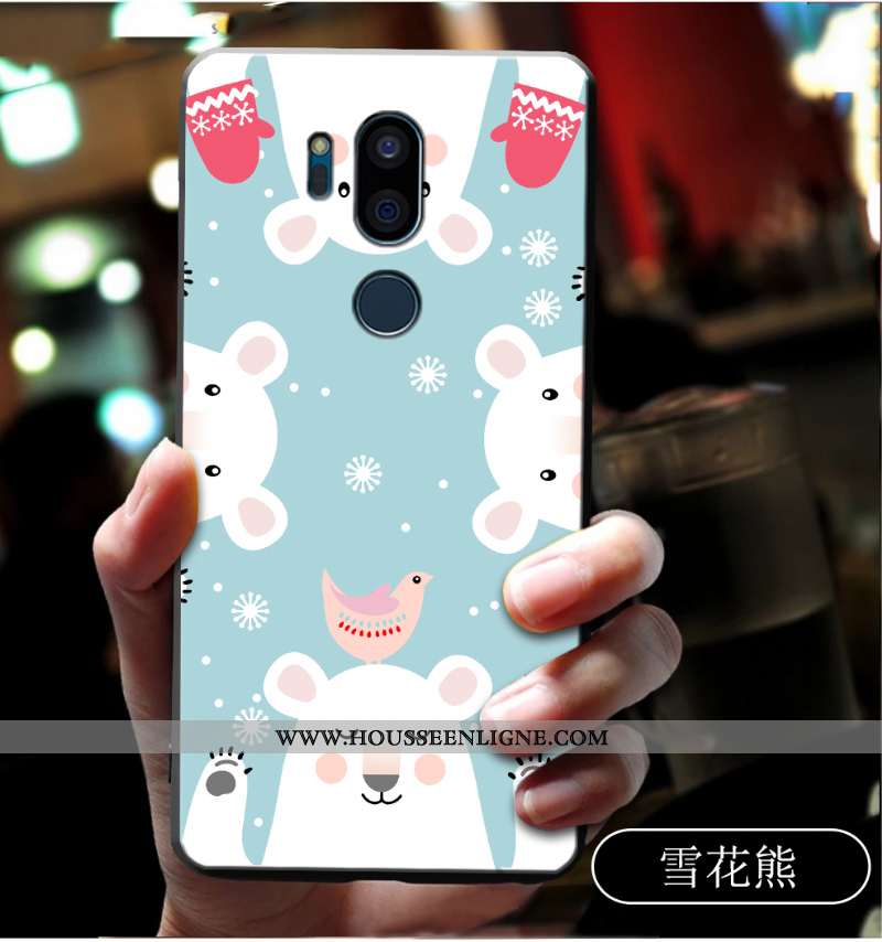 Étui Lg G7 Thinq Protection Dessin Animé Charmant Tout Compris Incassable Coque Silicone Bleu