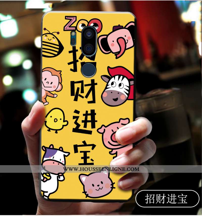 Étui Lg G7 Thinq Protection Dessin Animé Charmant Tout Compris Incassable Coque Silicone Bleu