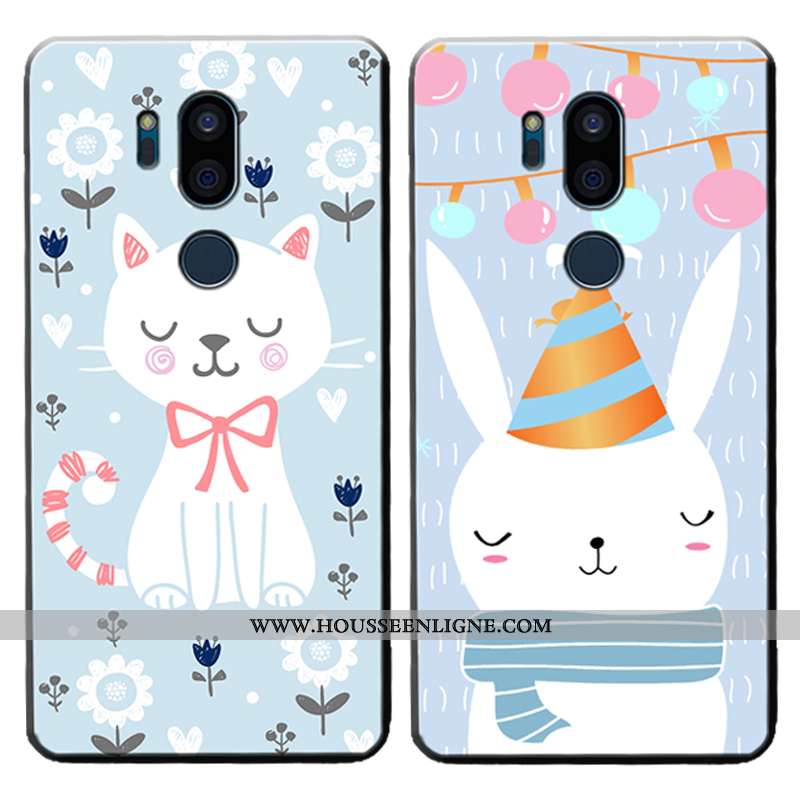 Étui Lg G7 Thinq Protection Dessin Animé Charmant Tout Compris Incassable Coque Silicone Bleu