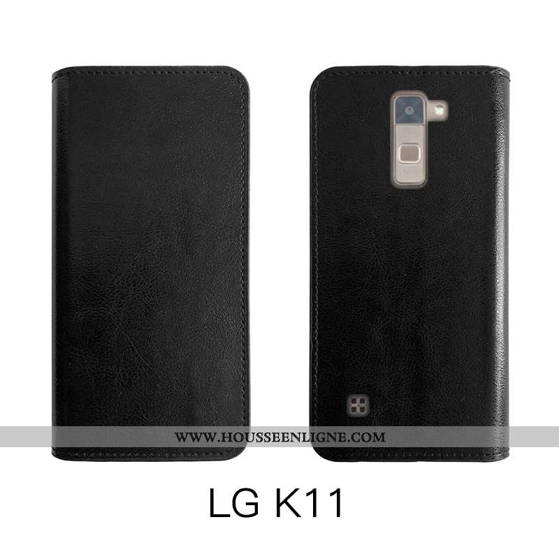 Étui Lg K11 Fluide Doux Protection Marron Simple Téléphone Portable Cuir Véritable