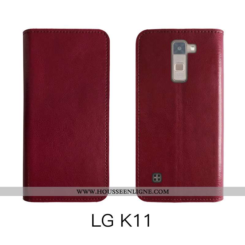 Étui Lg K11 Fluide Doux Protection Marron Simple Téléphone Portable Cuir Véritable