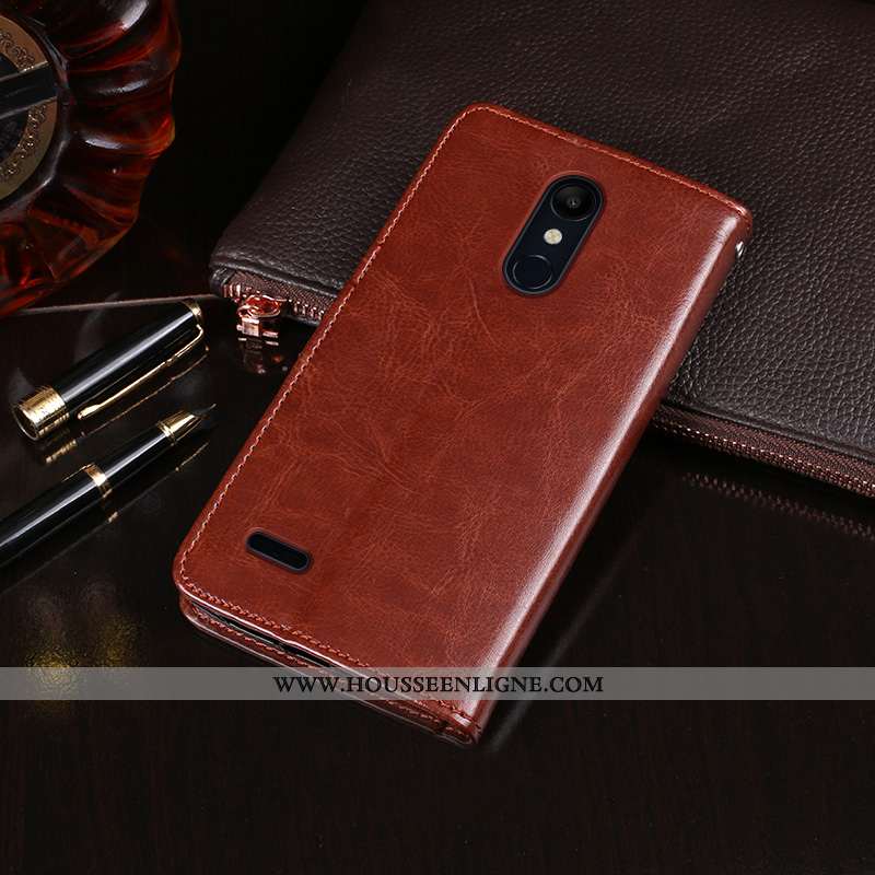Étui Lg K11 Portefeuille Cuir Créatif Support Téléphone Portable Housse Noir