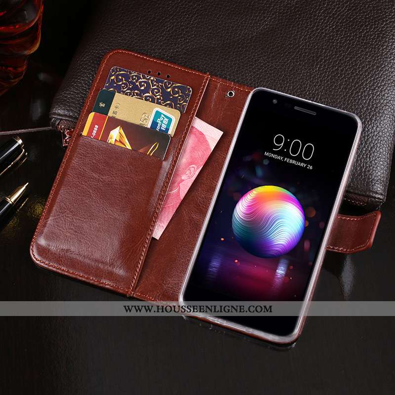 Étui Lg K11 Portefeuille Cuir Créatif Support Téléphone Portable Housse Noir