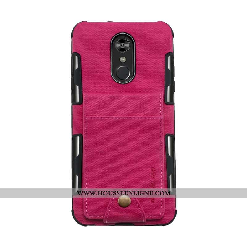 Étui Lg Q Stylus Créatif Cuir Rouge Téléphone Portable Coque Rose