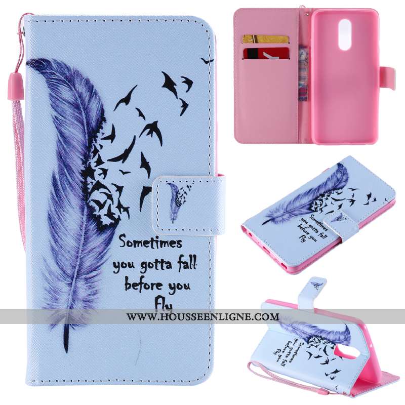 Étui Lg Q Stylus Cuir Protection Blanc Téléphone Portable Incassable Dessin Animé Carte Blanche