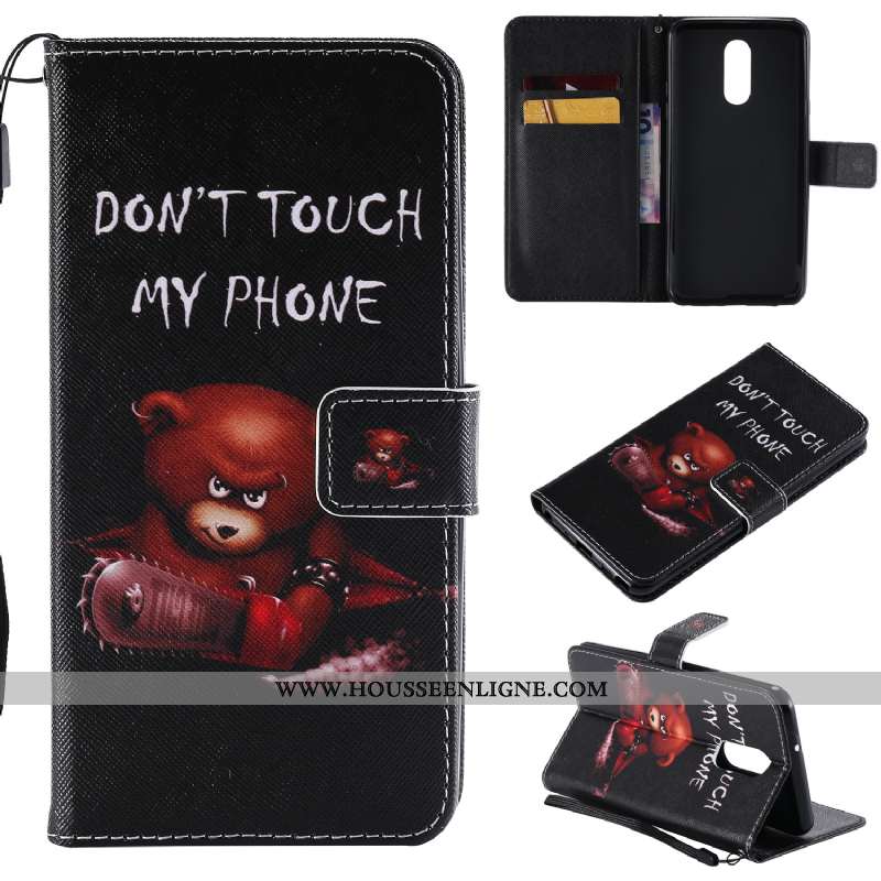 Étui Lg Q Stylus Cuir Protection Blanc Téléphone Portable Incassable Dessin Animé Carte Blanche