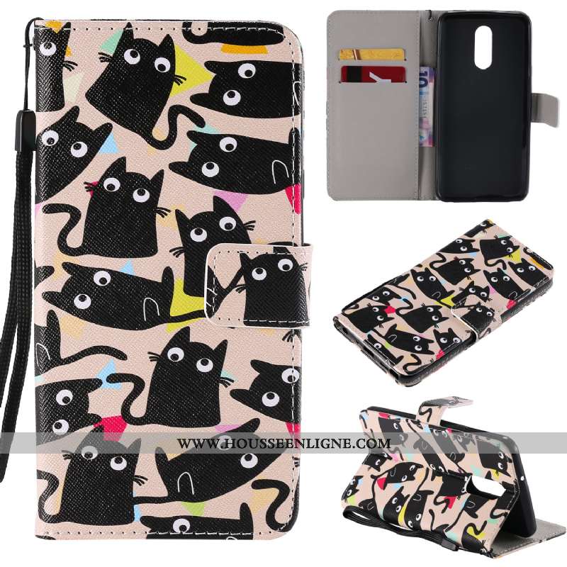 Étui Lg Q Stylus Cuir Protection Blanc Téléphone Portable Incassable Dessin Animé Carte Blanche